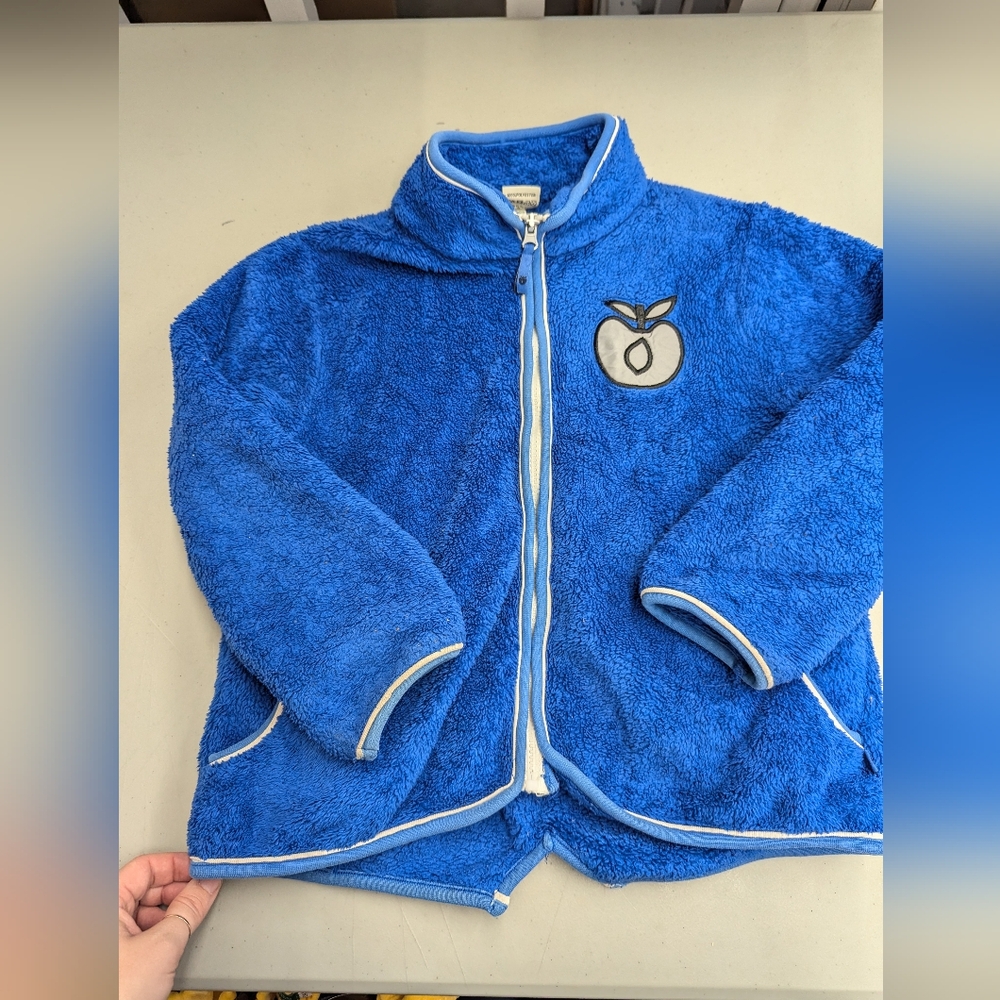 Smafolk blue fleece sweater with reflective detail